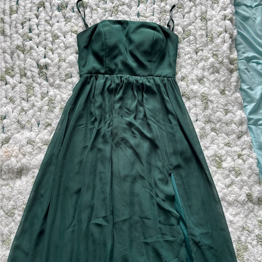 Birdy Grey Strapless Emerald Green Bridesmaid Dress